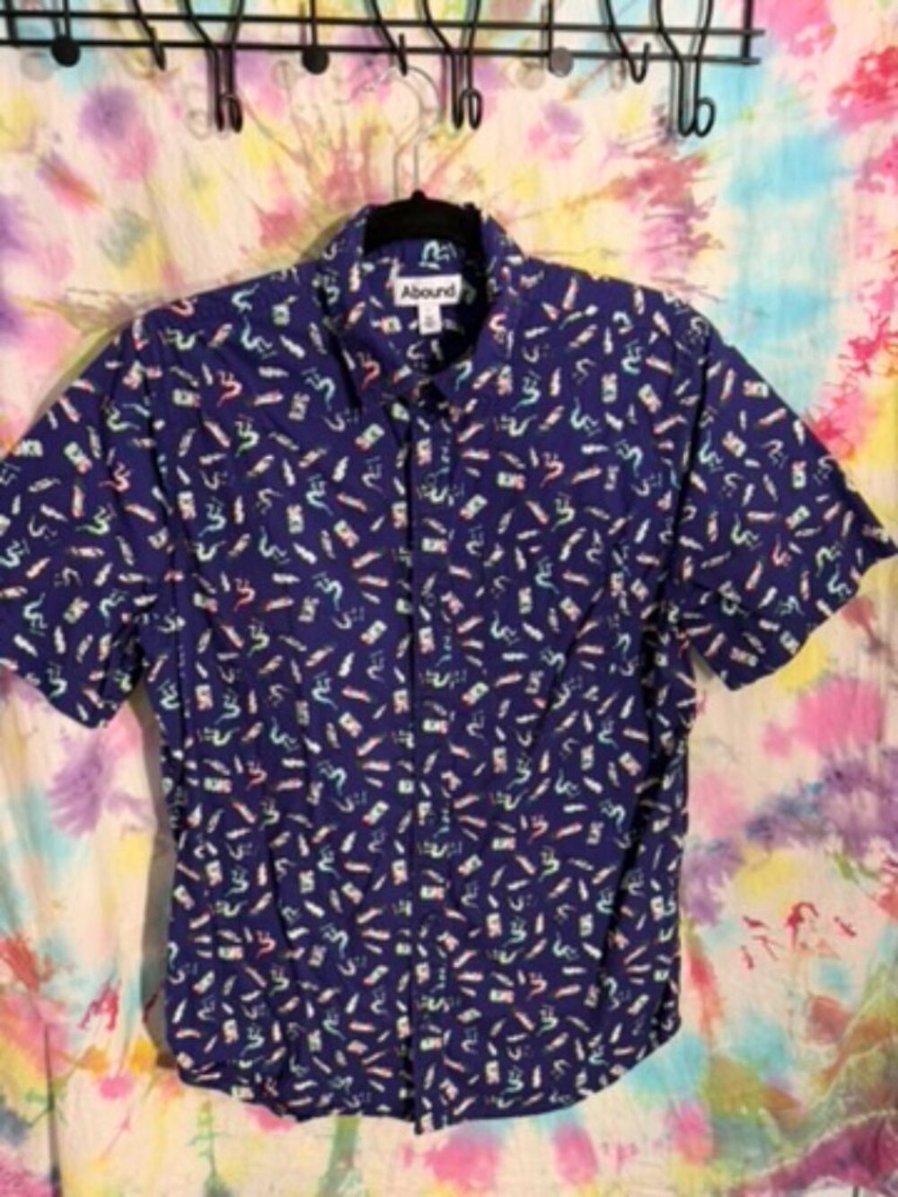 Abound Short-Sleeve Skateboard Print Button-Down Shirt